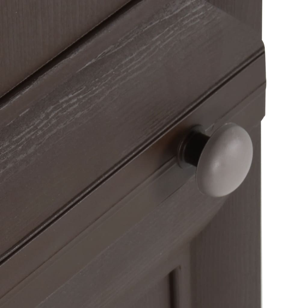 Armadietto in Plastica 40x43x125 cm Effetto Legno Marrone 340606