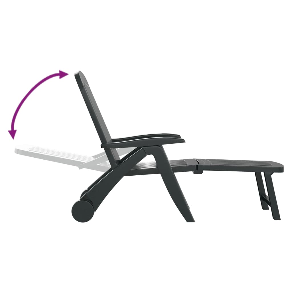 Lettino Prendisole Pieghevole in Polipropilene Verde 318223