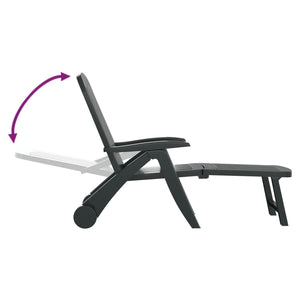 Lettino Prendisole Pieghevole in Polipropilene Verde 318223