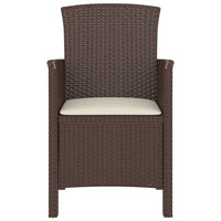 Sedia da Giardino con Cuscino in Rattan PP Marrone 318225