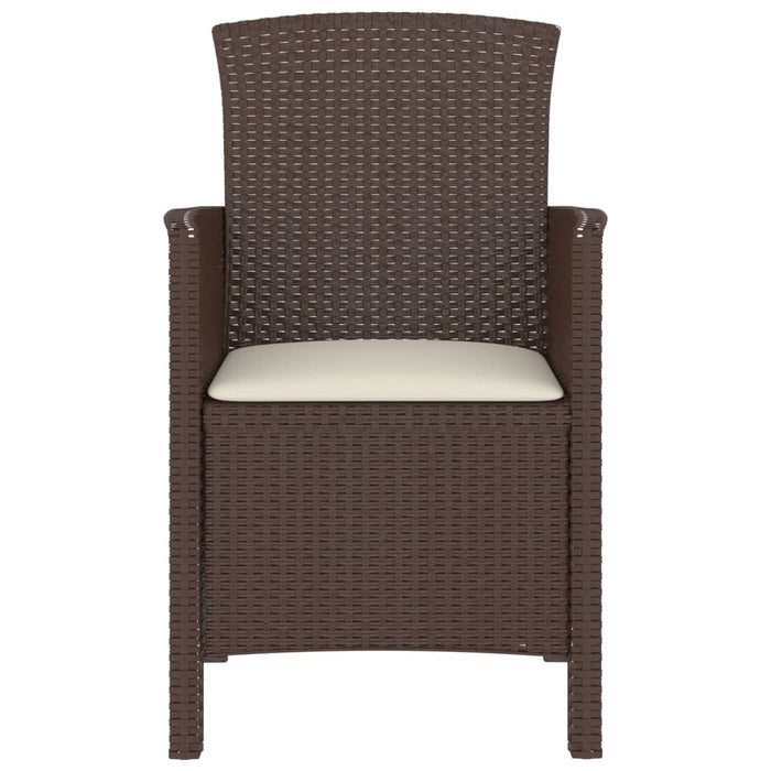 Sedia da Giardino con Cuscino in Rattan PP Marrone 318225