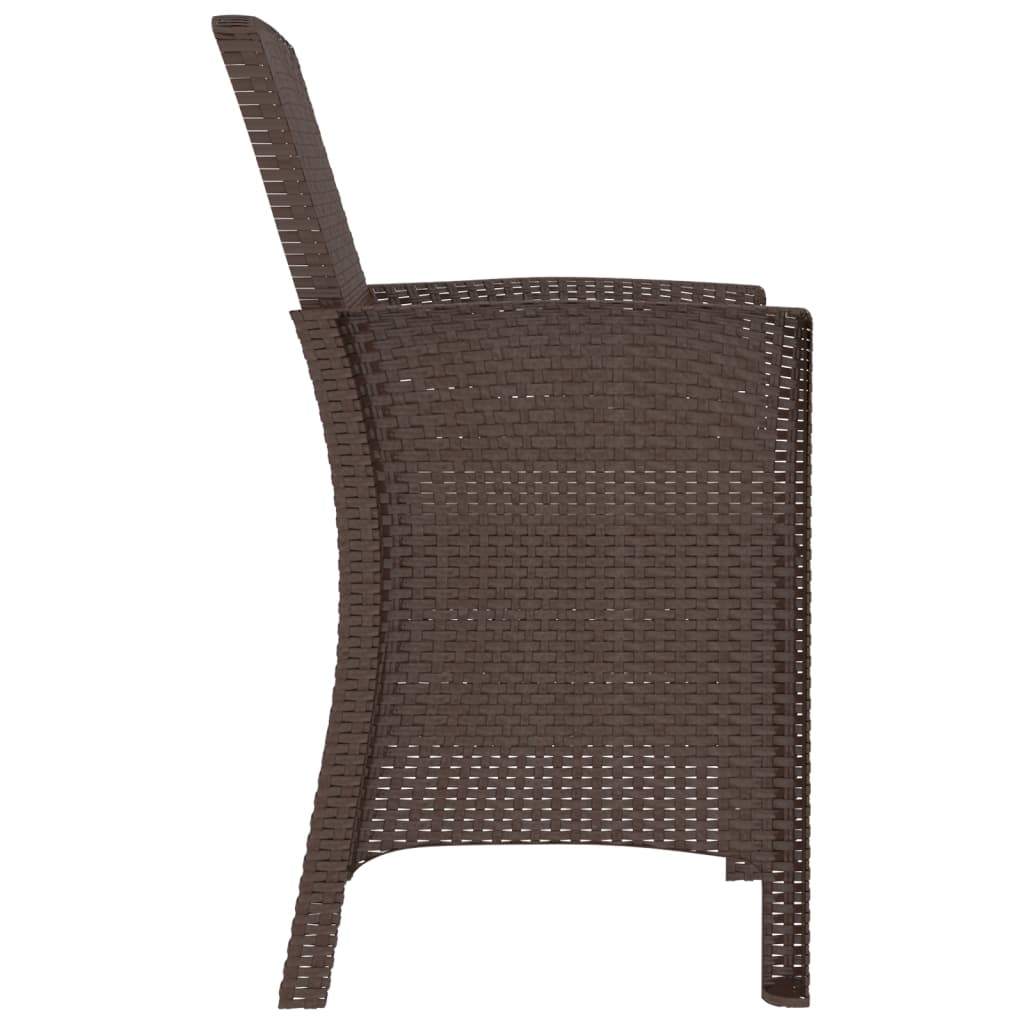 Sedia da Giardino con Cuscino in Rattan PP Marrone 318225