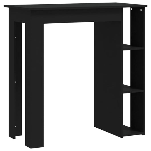 Tavolino da Bar con Ripiani Nero 102x50x103,5cm in Truciolato 809459