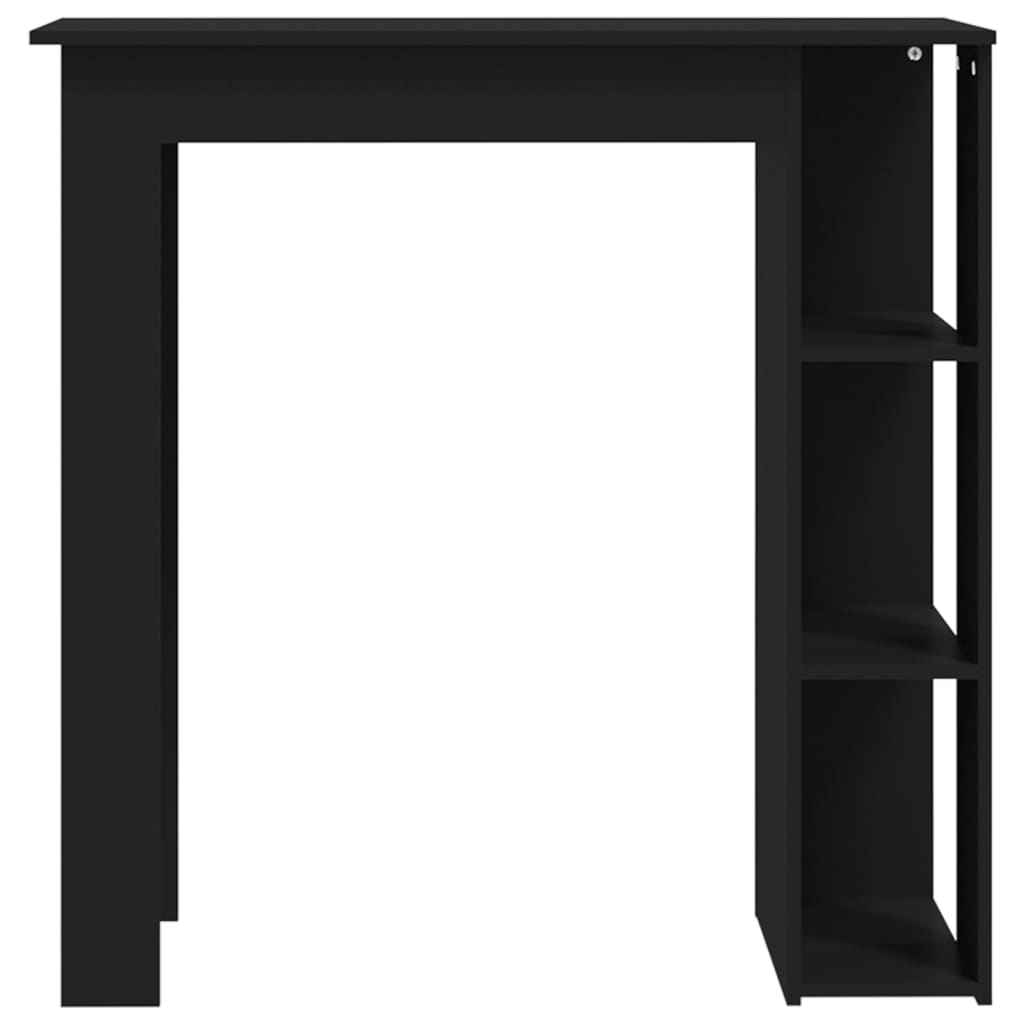 Tavolino da Bar con Ripiani Nero 102x50x103,5cm in Truciolato 809459
