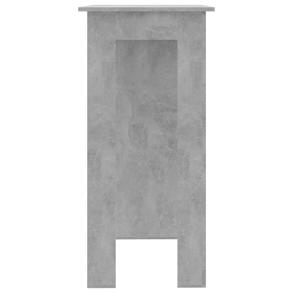 Tavolino da Bar con Ripiani Grigio Cemento 102x50x103,5 cm 809462