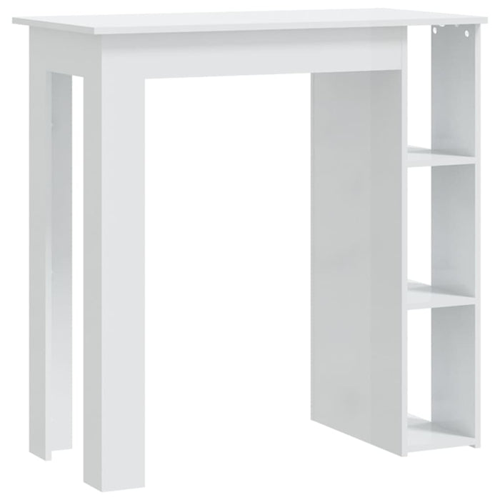 Tavolino da Bar con Ripiani Bianco Lucido 102x50x103,5 cm 809464