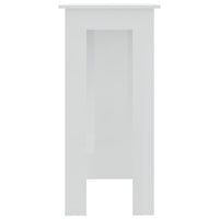 Tavolino da Bar con Ripiani Bianco Lucido 102x50x103,5 cm 809464