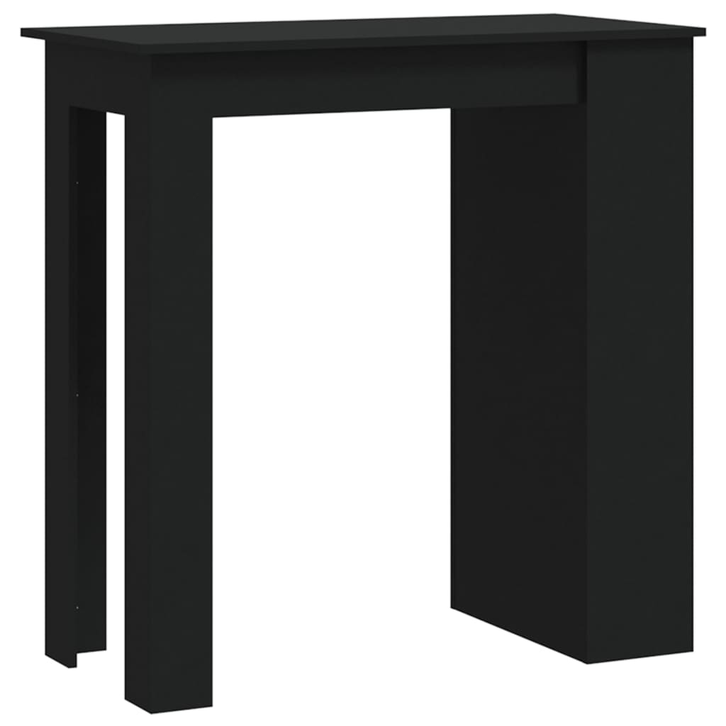 Tavolino da Bar con Ripiani-Tavolino da soggiorno-Tavolo Nero 102x50x103,5 cm in Truciolato