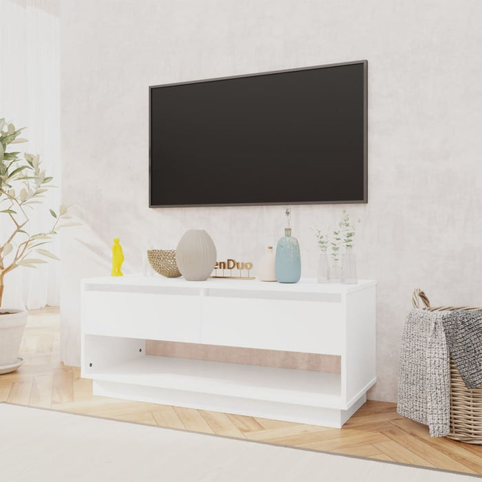 Mobile TV Bianco 102x41x44 cm in Legno Multistrato 809485