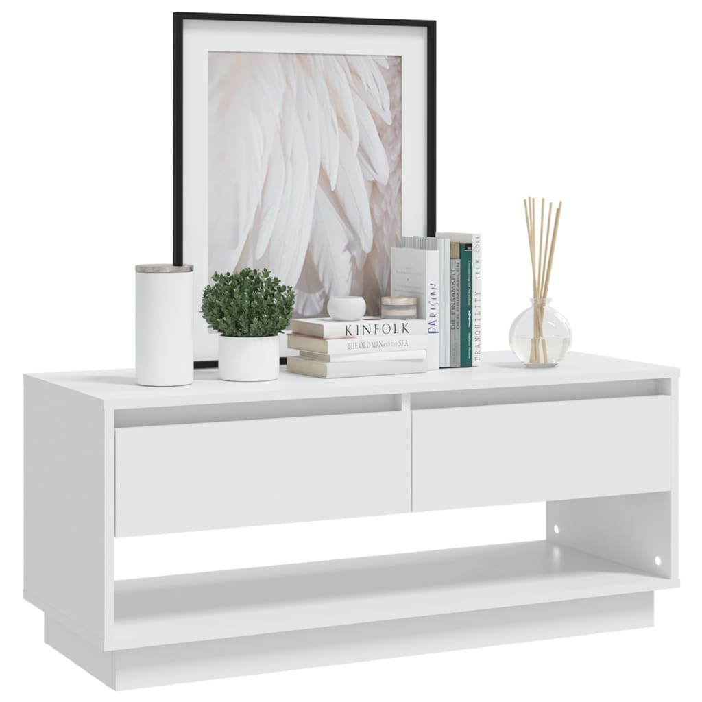Mobile TV Bianco 102x41x44 cm in Legno Multistrato 809485