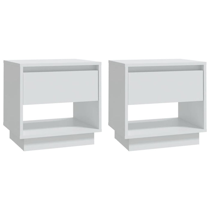 Comodini 2 pz-Set di 2 Tavolino da notte Bianchi 45x34x44 cm in Truciolato