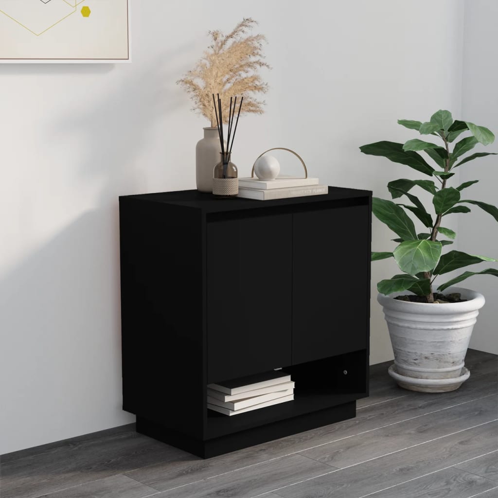 Credenza Nera 70x41x75 cm in Truciolato 809540