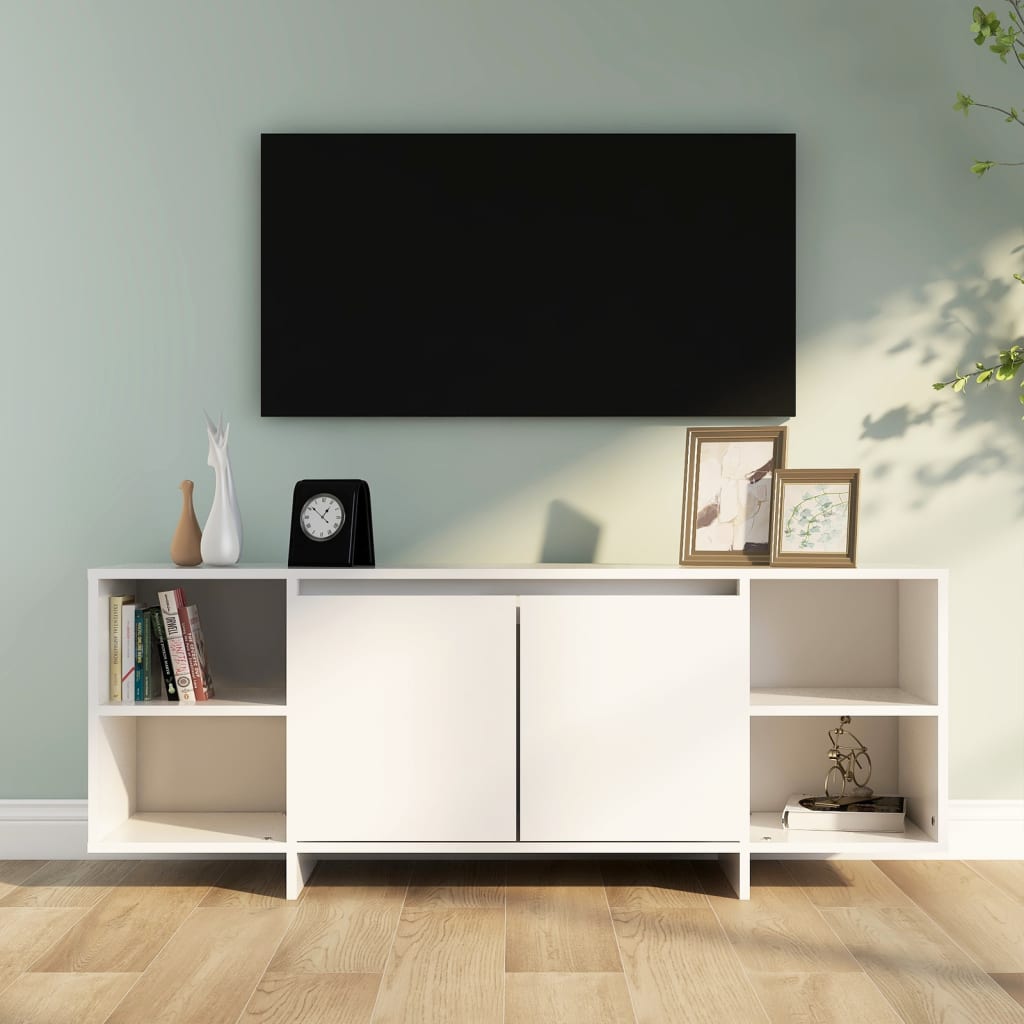 Mobile Porta TV-Mobile per TV-Credenza TV Bianco 130x35x50 cm in Truciolato