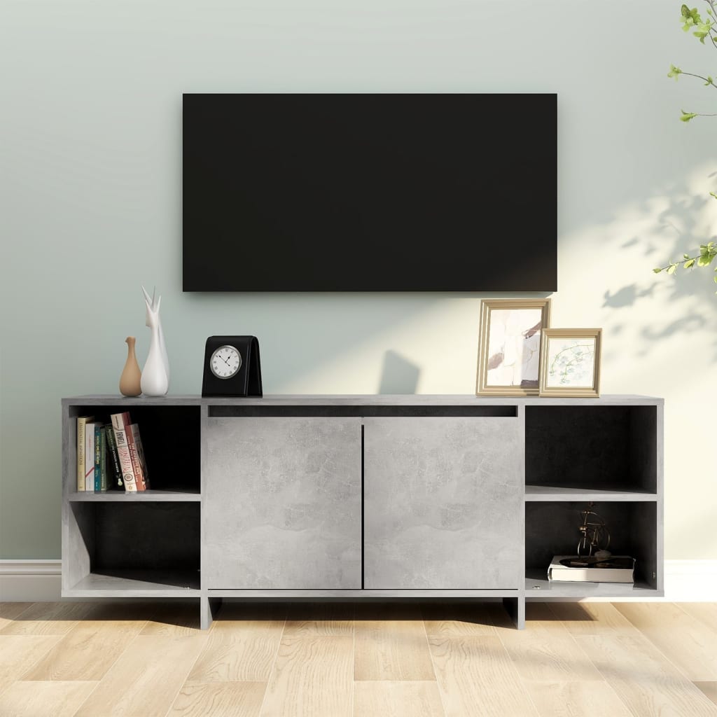 Mobile TV-Credenza TV-Console TV Grigio Cemento 130x35x50 cm in Truciolato