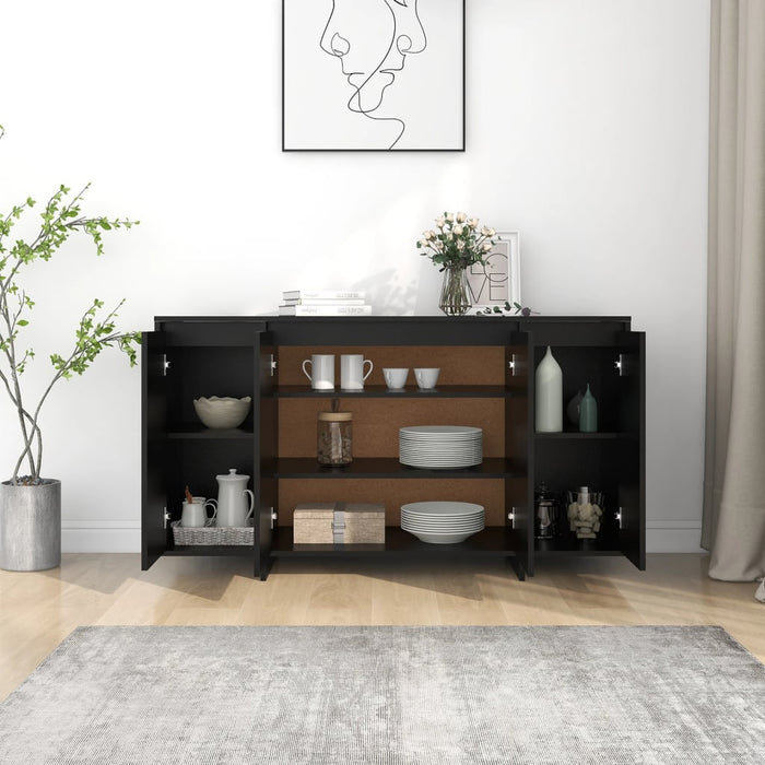 Credenza Nera 135x41x75 cm in Truciolato 809594