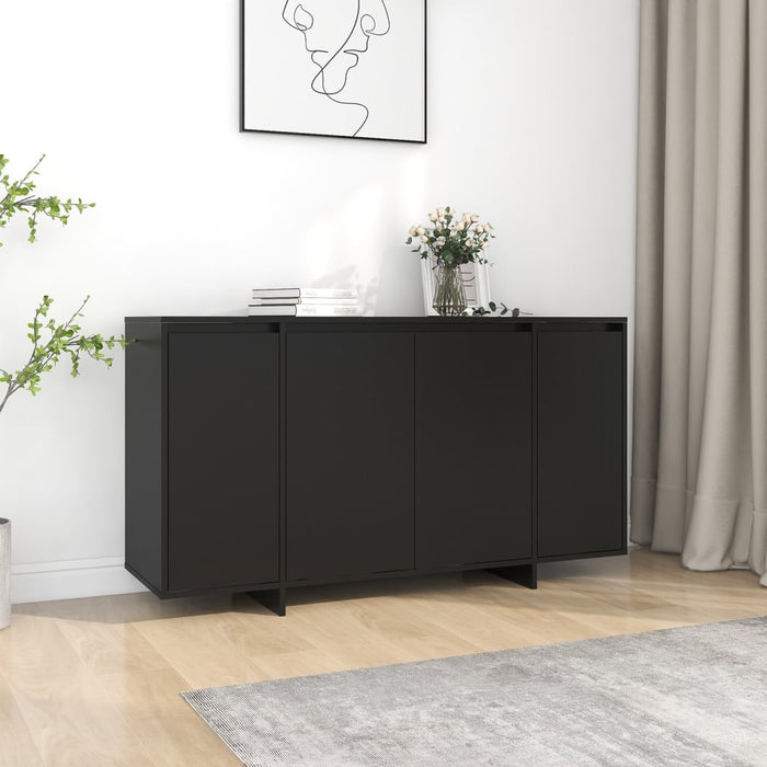 Credenza Nera 135x41x75 cm in Truciolato 809594