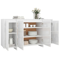 Credenza Bianco Lucido 135x41x75 cm in Truciolato 809599