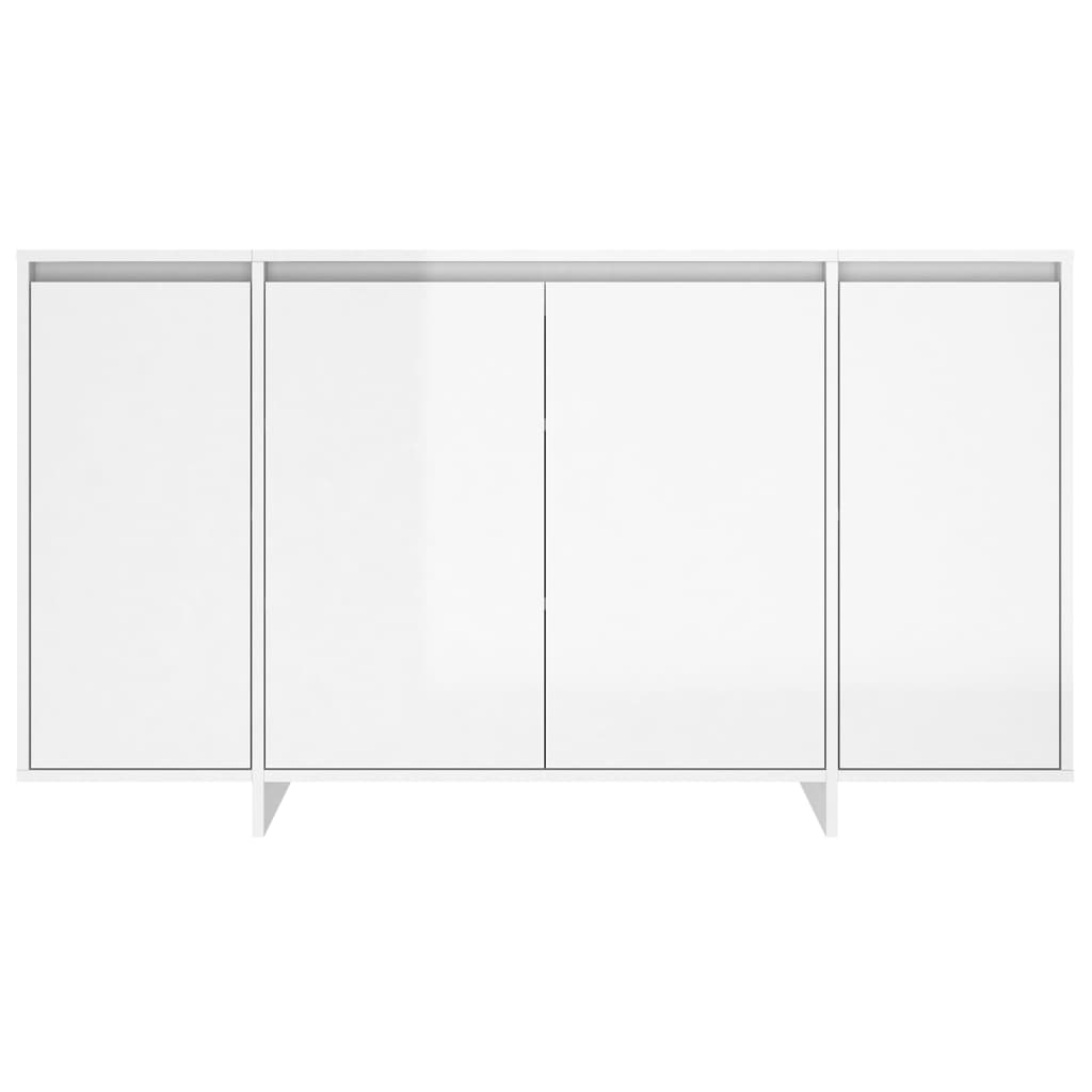 Credenza Bianco Lucido 135x41x75 cm in Truciolato 809599