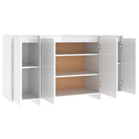 Credenza Bianco Lucido 135x41x75 cm in Truciolato 809599