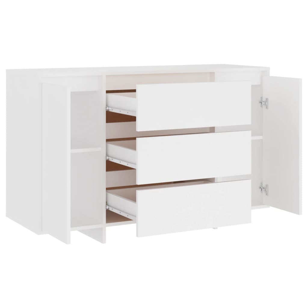 Credenza con 3 Cassetti Bianca 120x41x75 cm in Truciolato 809611