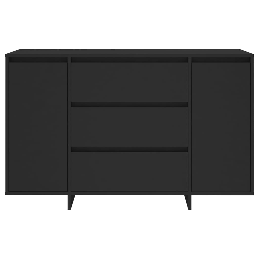 Credenza con 3 Cassetti Nera 120x41x75 cm in Truciolato 809612