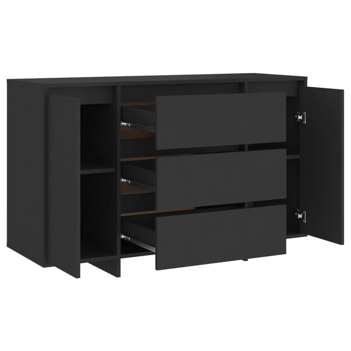 Credenza con 3 Cassetti Nera 120x41x75 cm in Truciolato 809612