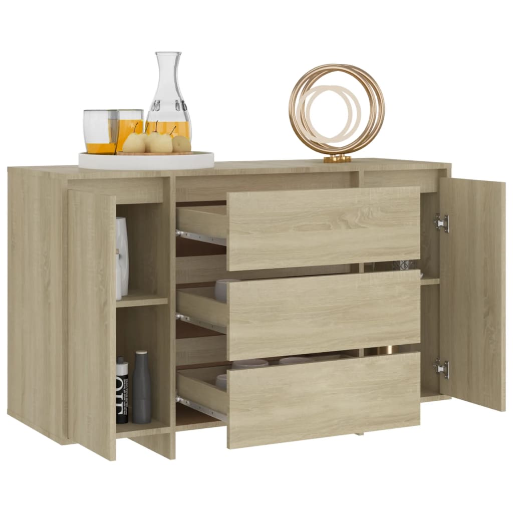Credenza con 3 Cassetti Rovere Sonoma 120x41x75cm in Truciolato cod mxl 18838