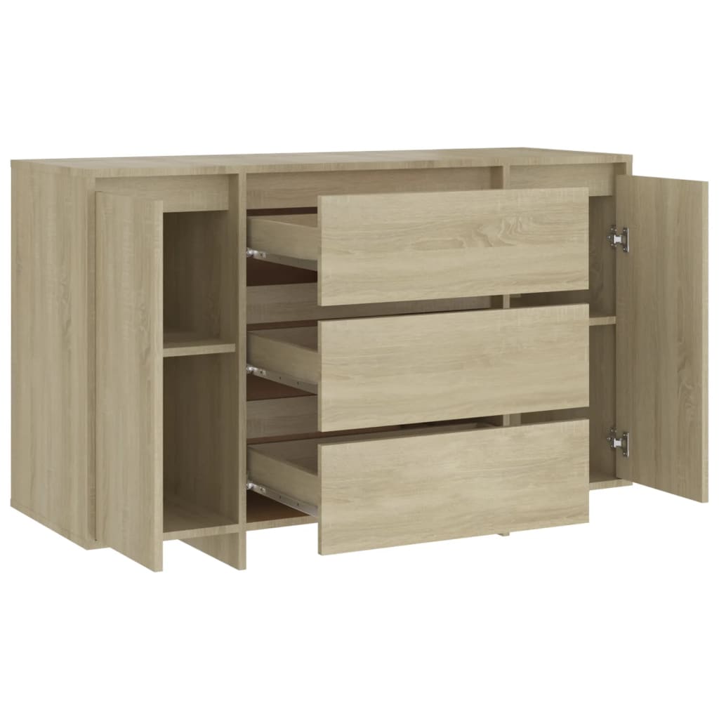 Credenza con 3 Cassetti Rovere Sonoma 120x41x75cm in Truciolato cod mxl 18838