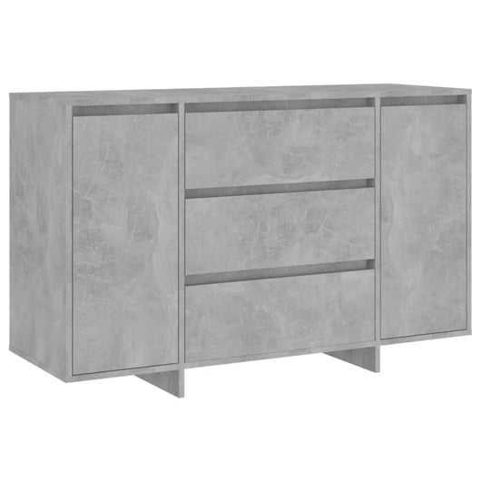 Credenza con 3 Cassetti Grigio Cemento 120x41x75 cm Truciolato 809615