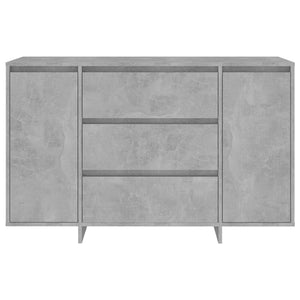 Credenza con 3 Cassetti Grigio Cemento 120x41x75 cm Truciolato 809615