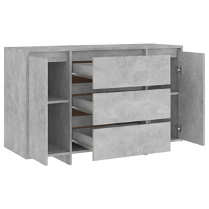 Credenza con 3 Cassetti Grigio Cemento 120x41x75 cm Truciolato 809615