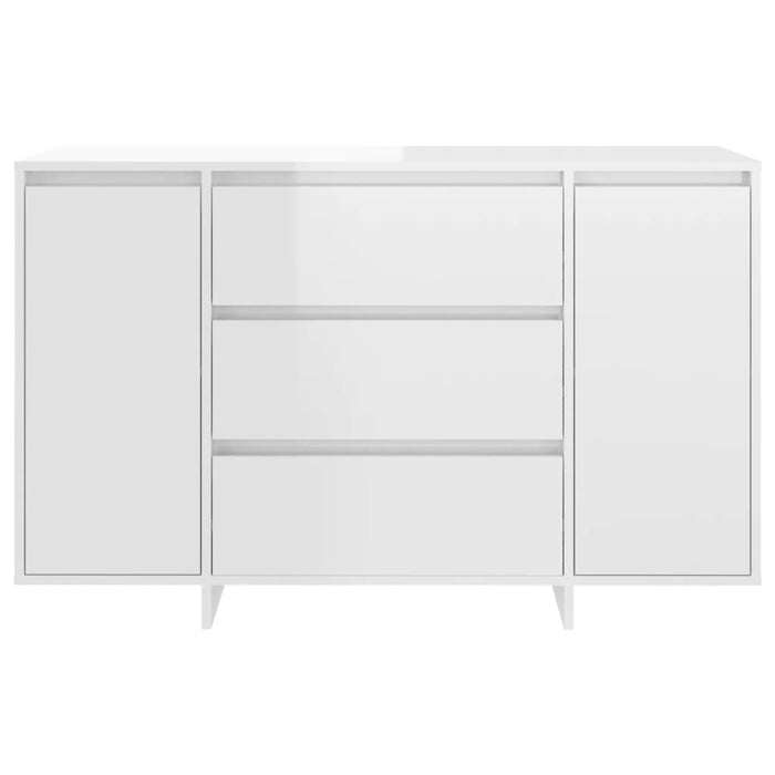 Credenza con 3 Cassetti Bianco Lucido 120x41x75cm in Truciolato 809617