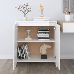 Credenza Bianco Lucido 70x41x75 cm in Legno Multistrato cod mxl 8261