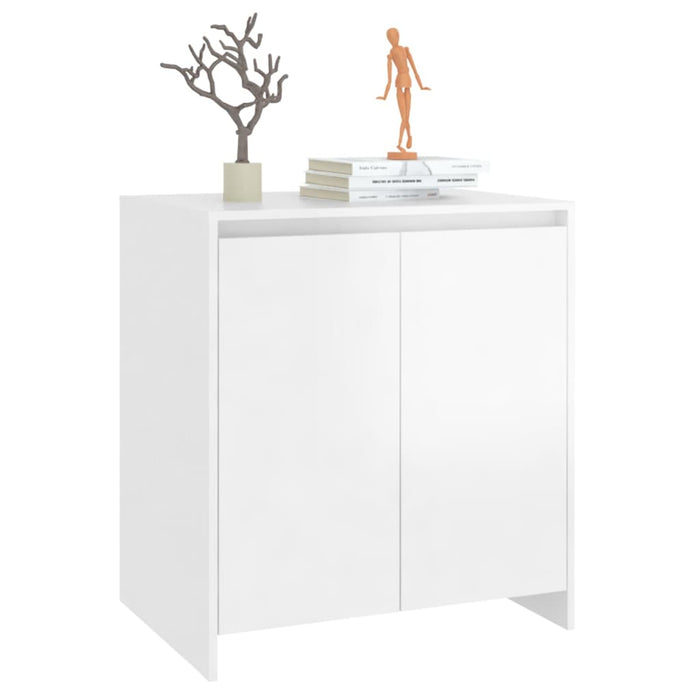 Credenza Bianco Lucido 70x41x75 cm in Legno Multistrato cod mxl 8261