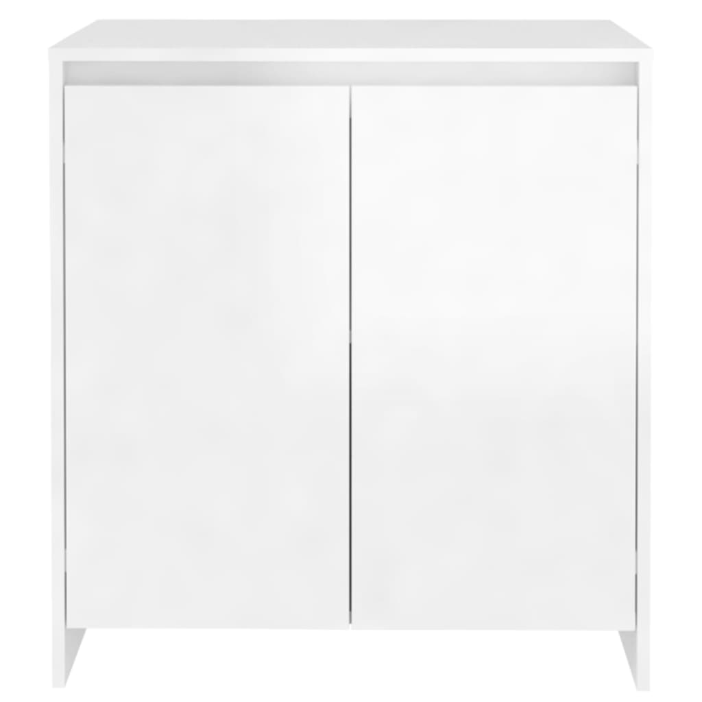 Credenza Bianco Lucido 70x41x75 cm in Legno Multistrato 809743