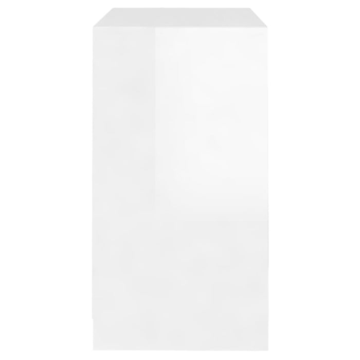 Credenza Bianco Lucido 70x41x75 cm in Legno Multistrato 809743