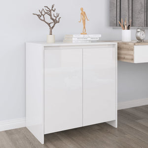Credenza Bianco Lucido 70x41x75 cm in Legno Multistrato cod mxl 8261