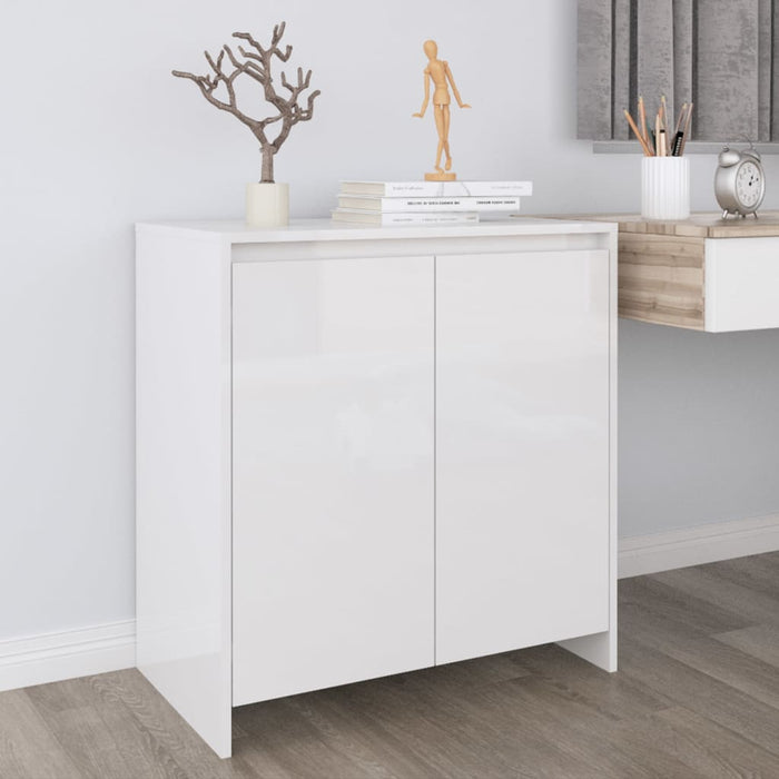 Credenza Bianco Lucido 70x41x75 cm in Legno Multistrato cod mxl 8261