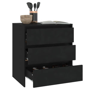 Credenza-Buffet-Armadio da cucina Nera 70x41x75 cm in Truciolato