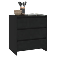 Credenza-Buffet-Armadio da cucina Nera 70x41x75 cm in Truciolato