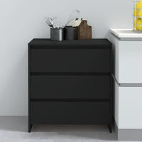 Credenza-Buffet-Armadio da cucina Nera 70x41x75 cm in Truciolato