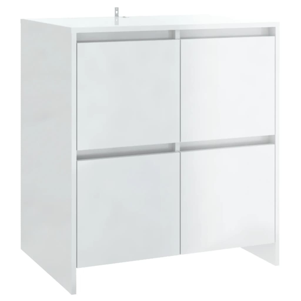 Credenza Bianco Lucido 70x41x75 cm in Truciolato 809770