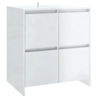 Credenza Bianco Lucido 70x41x75 cm in Truciolato 809770