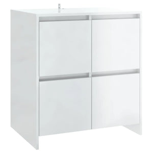 Credenza Bianco Lucido 70x41x75 cm in Truciolato 809770