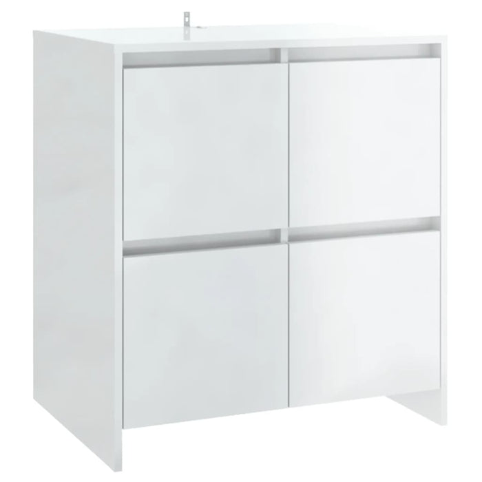 Credenza Bianco Lucido 70x41x75 cm in Truciolato 809770