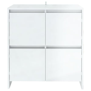 Credenza Bianco Lucido 70x41x75 cm in Truciolato 809770