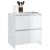 Credenza Bianco Lucido 70x41x75 cm in Truciolato 809770