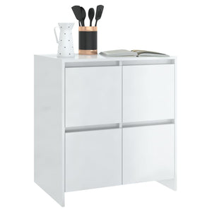 Credenza Bianco Lucido 70x41x75 cm in Truciolato 809770