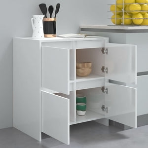 Credenza Bianco Lucido 70x41x75 cm in Truciolato 809770