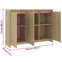 Credenza-Buffet-Armadio da cucina Rovere Sonoma 102x33x75 cm in Truciolato
